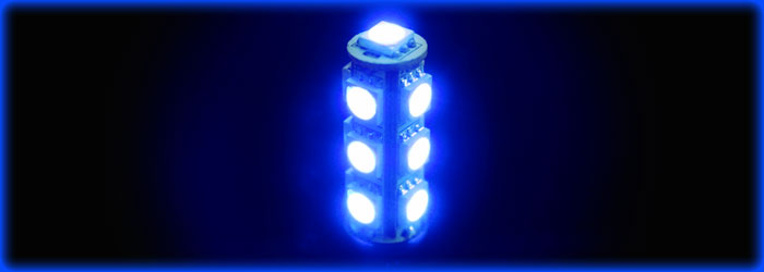 T10/16兼用ウェッジ球　超高輝度・超拡散仕様3chipSMD13連（LED39発相当）ブルー2個セット